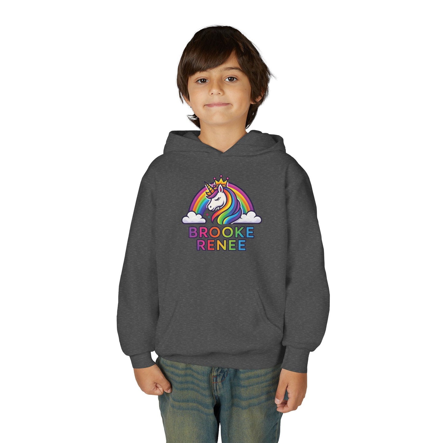 Personalized Unicorn Hoodie for Kids - Brooke Renee Rainbow Sweatshirt