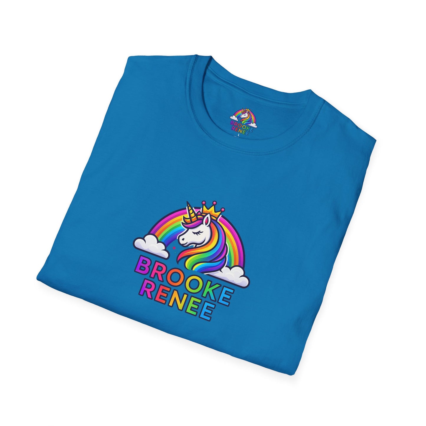 Rainbow Unicorn Crown T-Shirt | Personalized Name Brooke Renee