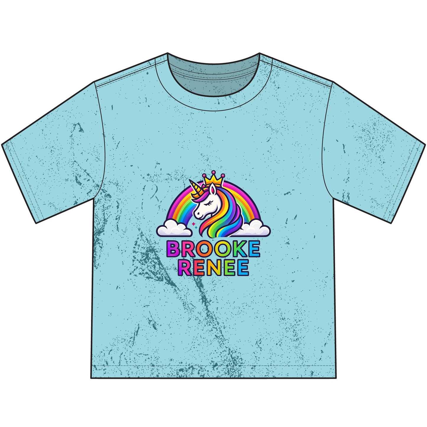 Unicorn Rainbow Name T-Shirt | Custom Brooke Renee Youth