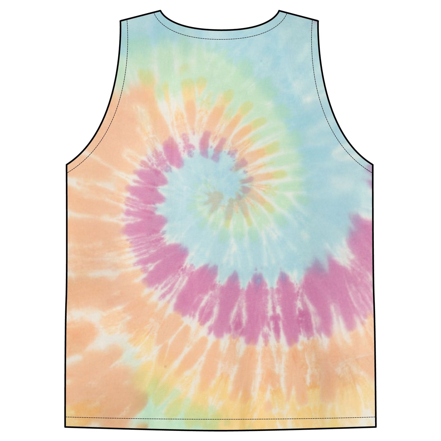 Rainbow Unicorn Name Logo Tie-Dye Tank Top | pastel spiral summer top