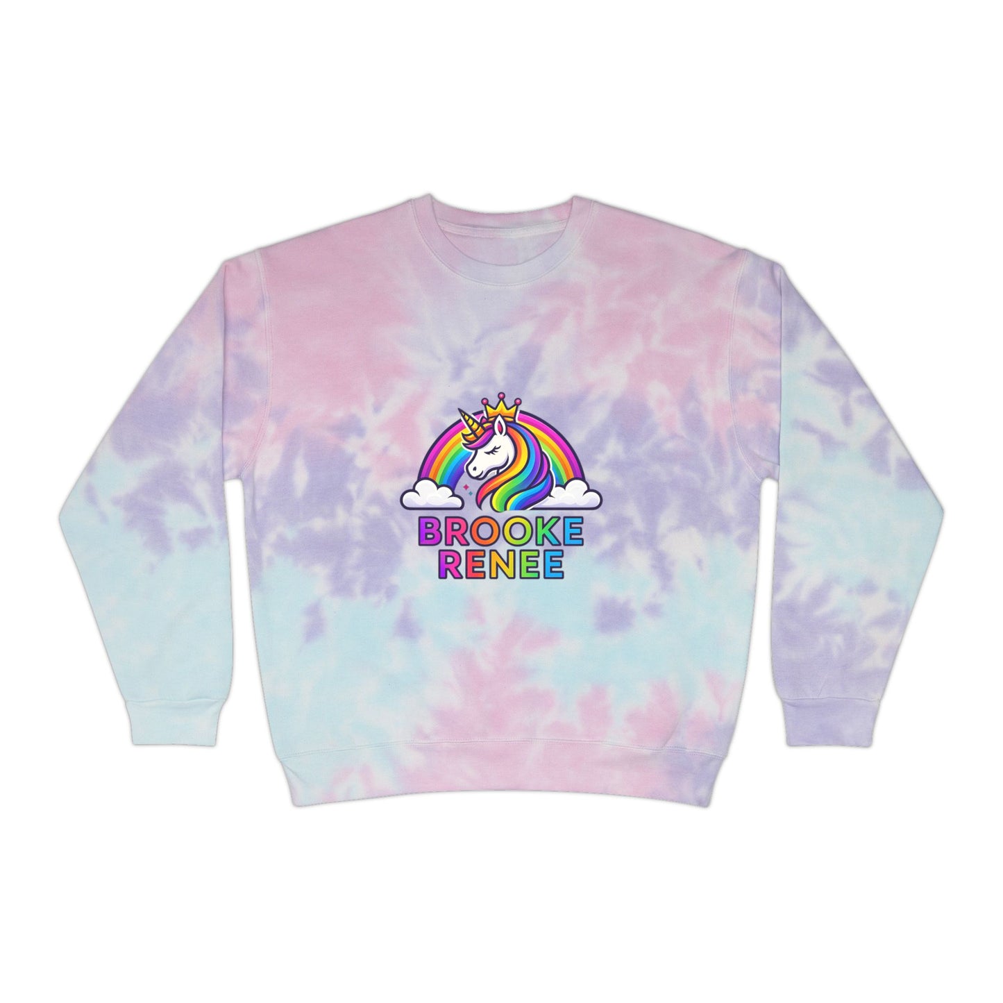 Rainbow Unicorn Name sweatshirt | Tie-Dye Crewneck