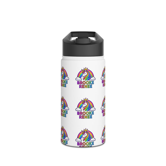 Rainbow Unicorn Name Pattern Water Bottle | Stainless Steel Bottle