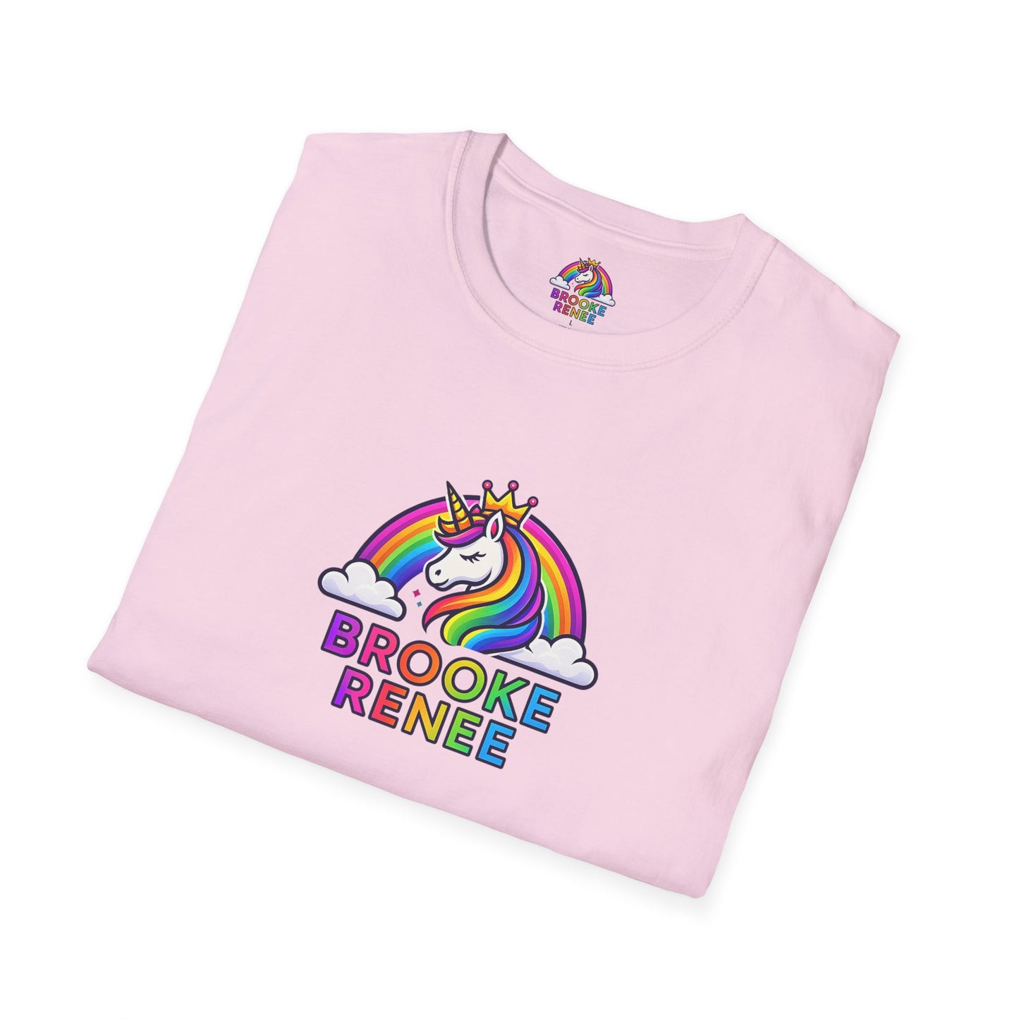 Rainbow Unicorn Crown T-Shirt | Personalized Name Brooke Renee