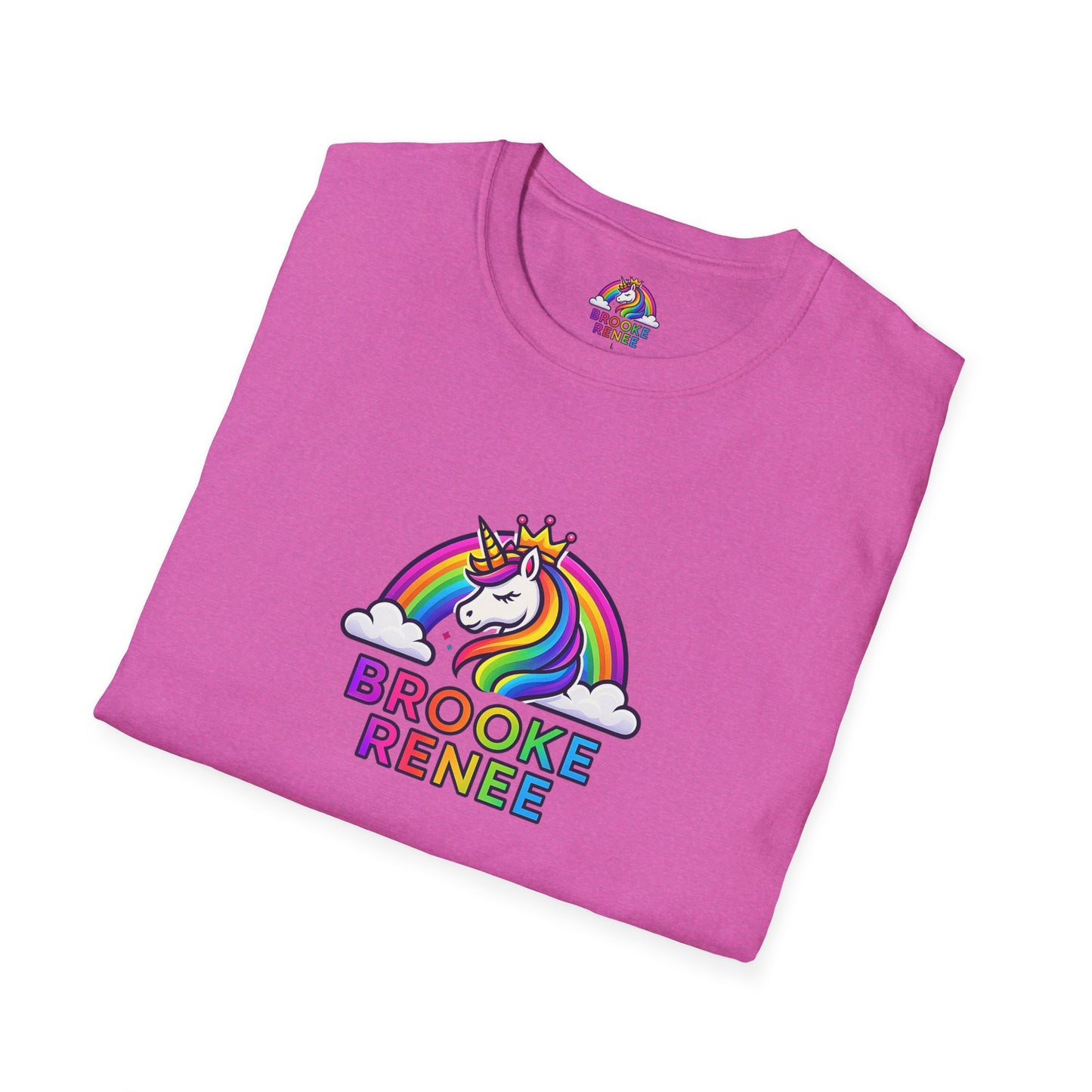 Rainbow Unicorn Crown T-Shirt | Personalized Name Brooke Renee