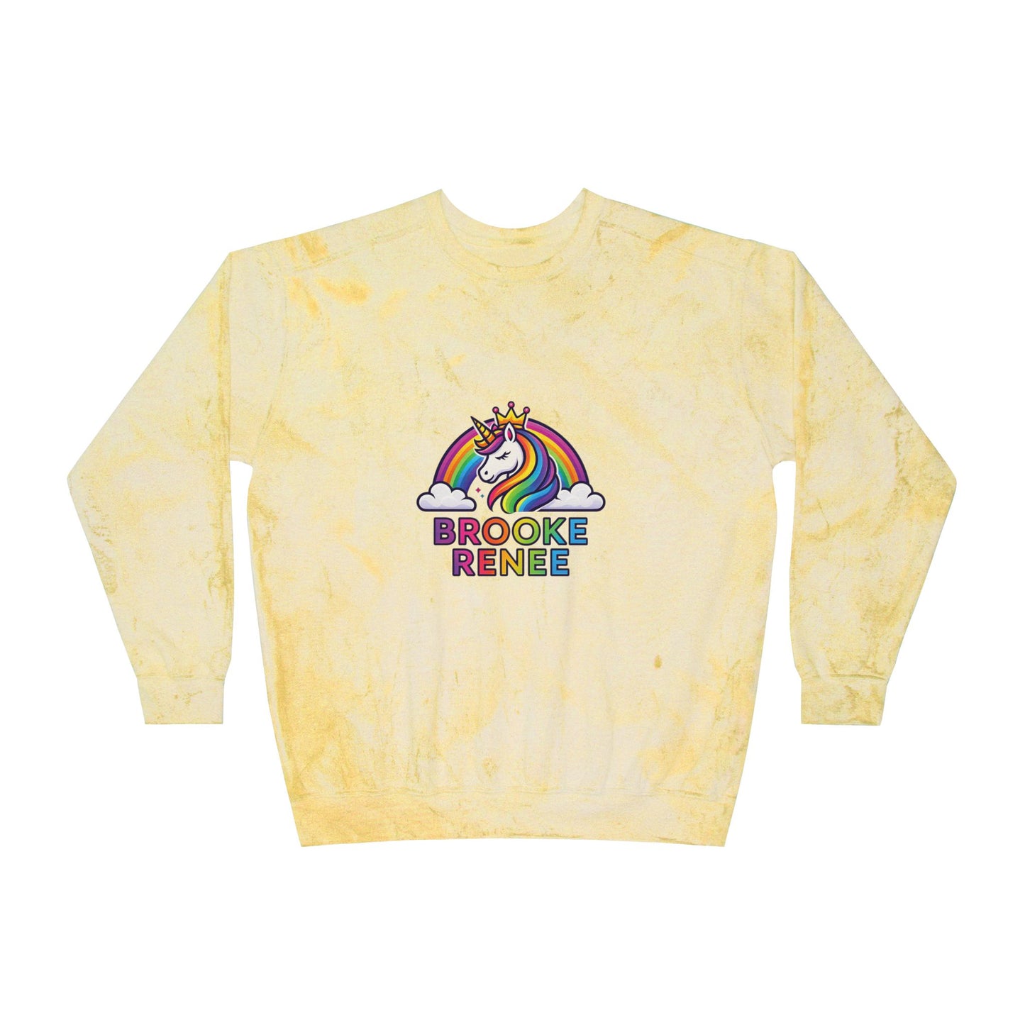 Unicorn Rainbow Name Crewneck Sweatshirt | Personalized Brooke Renee Design
