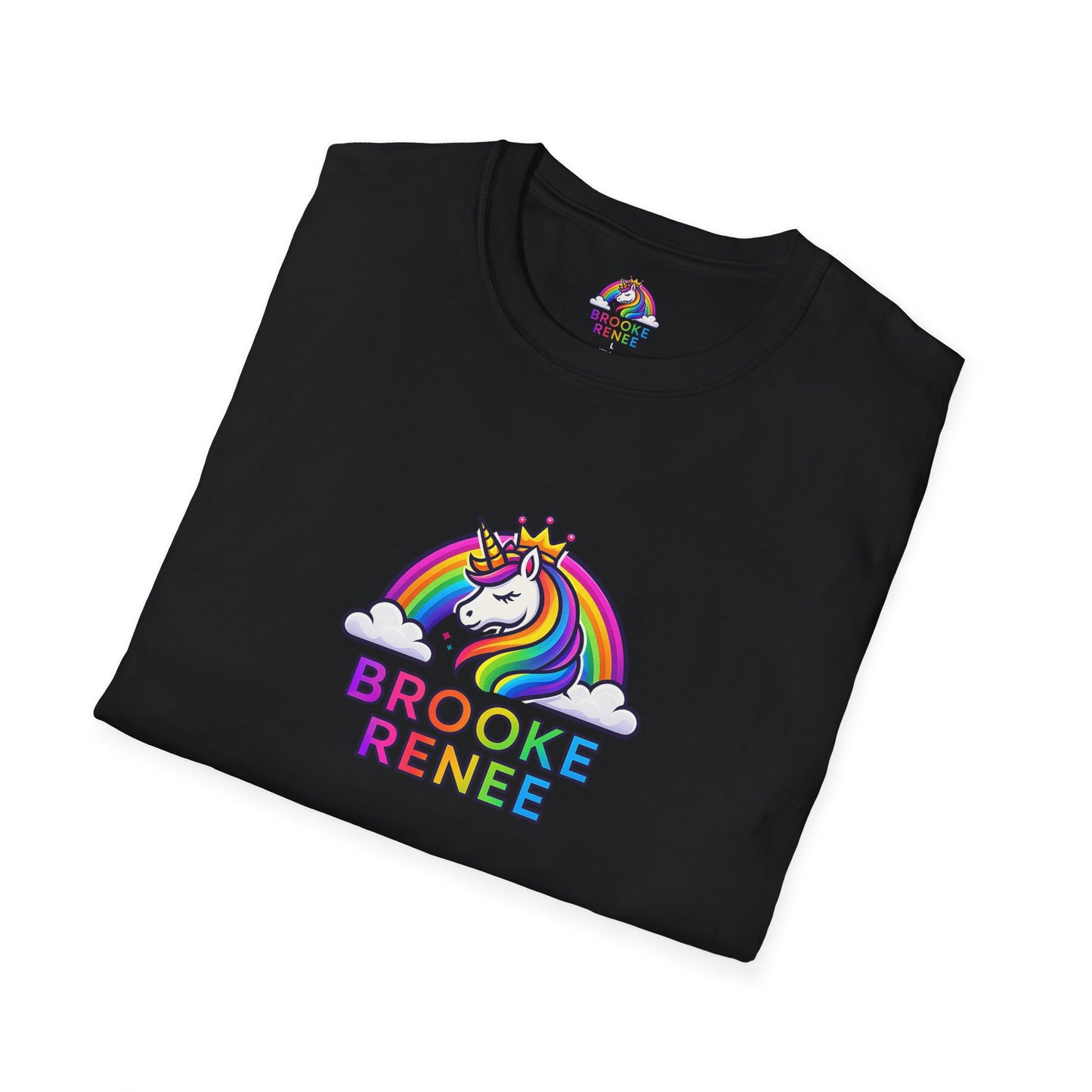 Rainbow Unicorn Crown T-Shirt | Personalized Name Brooke Renee