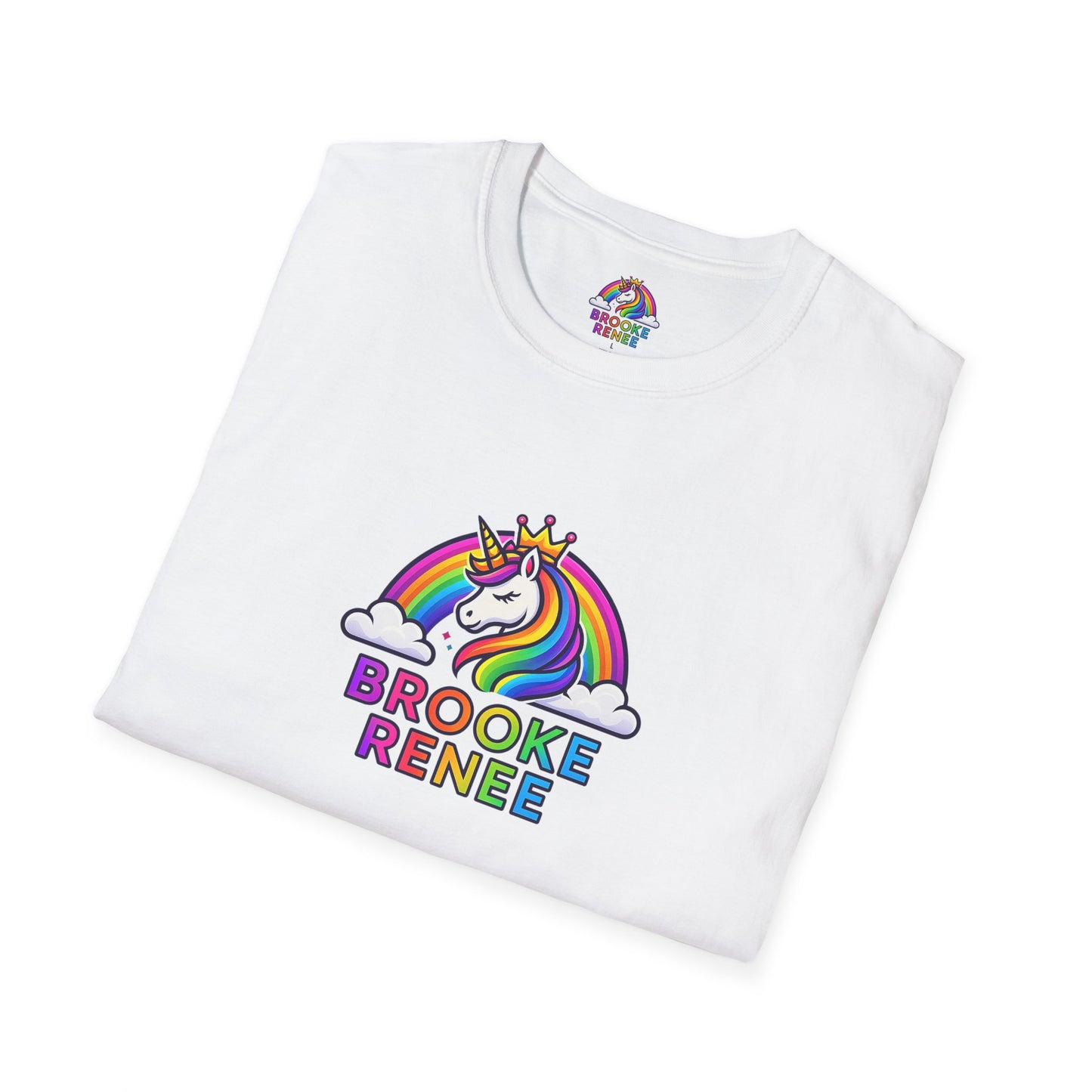 Rainbow Unicorn Crown T-Shirt | Personalized Name Brooke Renee