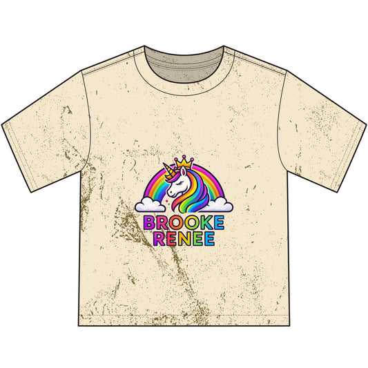 Unicorn Rainbow Name T-Shirt | Custom Brooke Renee Youth