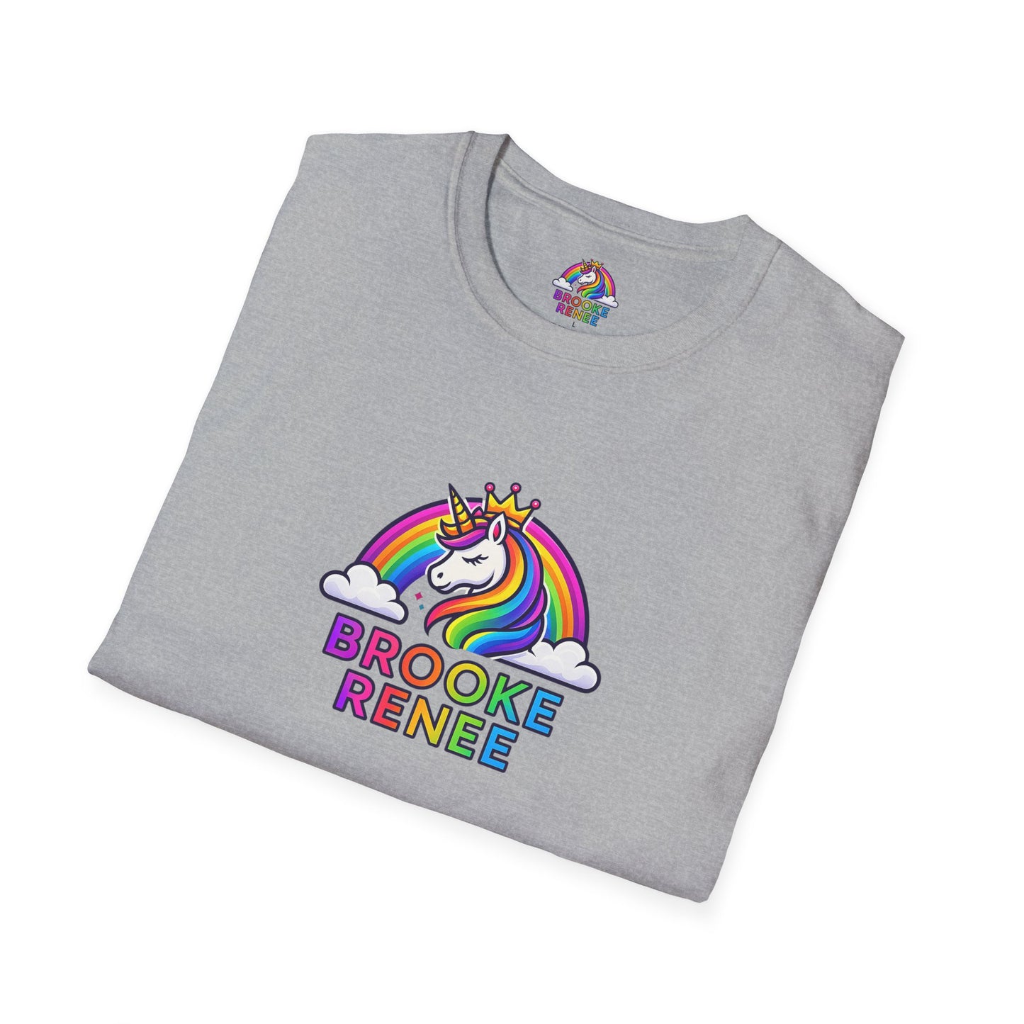 Rainbow Unicorn Crown T-Shirt | Personalized Name Brooke Renee