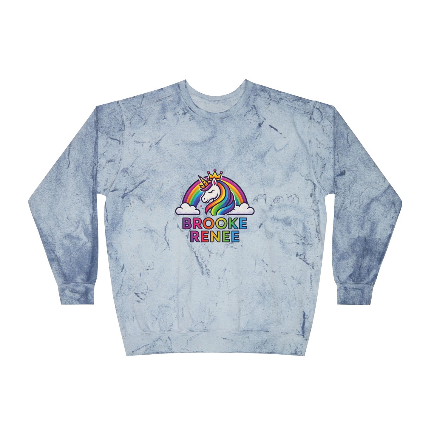 Unicorn Rainbow Name Crewneck Sweatshirt | Personalized Brooke Renee Design