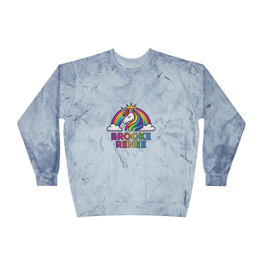 Unicorn Rainbow Name Crewneck Sweatshirt | Personalized Brooke Renee Design