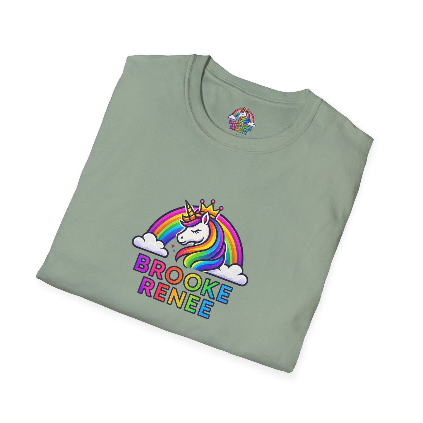 Rainbow Unicorn Crown T-Shirt | Personalized Name Brooke Renee